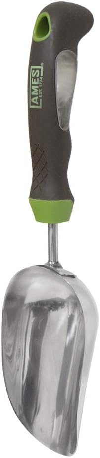 AMES 2445400 Stainless Steel Hand Soil Scoop with Ergo Gel Grip, 13-Inch, Gray...
