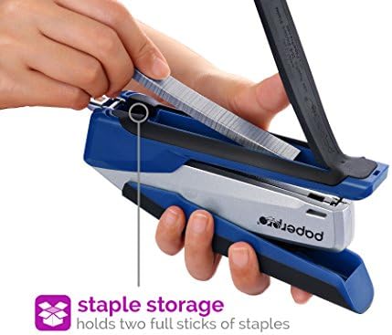 PaperPro - 1116 - inPOWER+ 28 Premium Stapler with Built-in Staple Remover, 28 Sheets, Full-Strip, Blue/Silver...