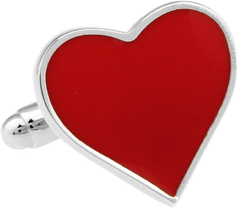 Heart Engagement Valentine's Day Red Pair Cufflinks in Presentation Gift Box & Polishing Cloth...