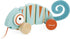 Janod - Tropik Pull-Along Chameleon - Wooden Early-Learning Toy - Silent Wheels - Educational Walking and Balancing Toy - Water-Based Paint - 1 Ye...