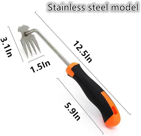 Weed Removal Tool, 2024 New Garden Weeding Tools Manganese Steel Hand Weeder Tool with Handle, 4 Teethes Dual Purpose Manual Weeders Tool Weed Pul...
