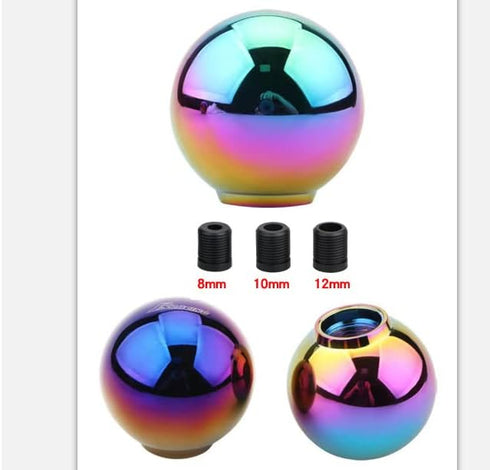 Shifter Knob Chrome Aluminum with 3 Adapter M8 M10 M12 x 1.25 Shift Lever(Multicolor)...