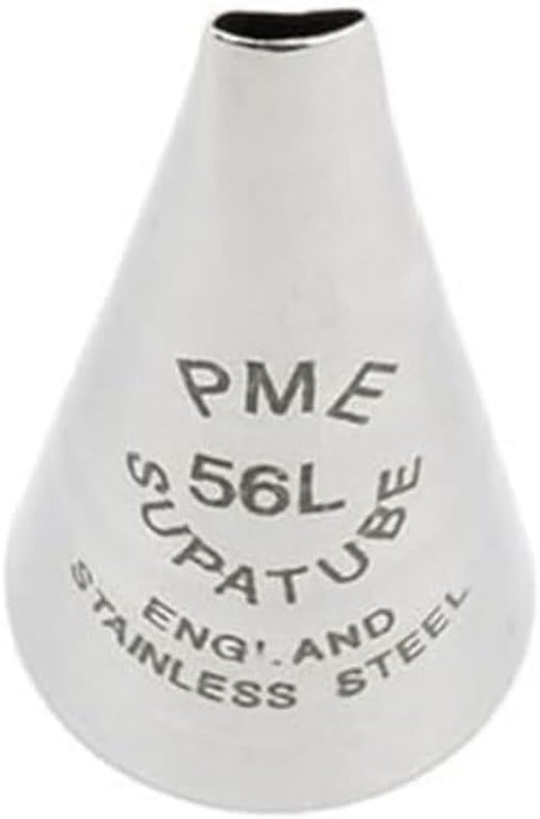 PME 56L Seamless Stainless Steel Small Petal Supatube Decorating Tip, for Left Handed Use...