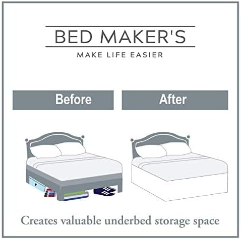 Bed Maker’s Never Lift Your Mattress Microfiber Wrap-Around Bed Skirt, Gathered Ruffled Style, Classic 14 Inch Drop Length, Twin, White...