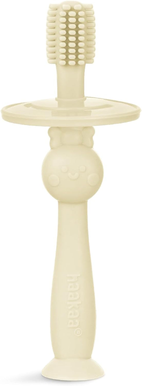 haakaa Infant Toothbrush, Easy to Hold 360° Baby Toothbrush, Train 6month+ Infants Babies and Toddlers for Oral Hygiene, Teether Effect for Sore G...