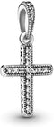Sparkling Cross Pendant Charm 925 Sterling Silver Pendant,Jewelry Beads Gifts for Women Bracelet&Necklace A0134...