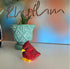 Cardinal Wood Red Bird Figurine Miniature Garden Statue Carving Home Decor Sculpture Small Animal...
