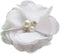 Chenkou Craft Pack of 12pcs Chiffon Flowers Ribbon Bows W/Beads 2-3/8" (60mm) Appliques Wedding Decor Bulk Lots (White)...