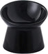 Black Small Ceramic Raised Cat Bowls, Tilted Elevated Food or Water Bowls, Stress Free, Backflow Prevention, Dishwasher and Microwave Safe, Lead &...