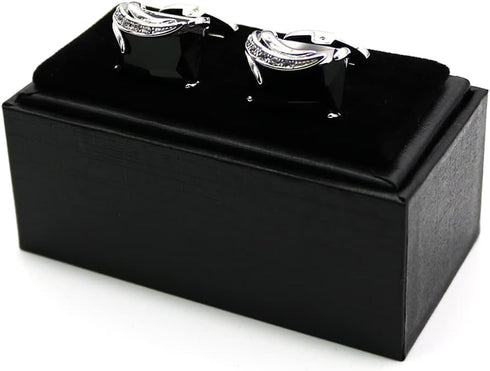 Black Men‘s Cufflinks Business Dresses Wedding Cufflinks For Men Rhinestones With Black Glass And Crystal Elements Men's Jewellery...