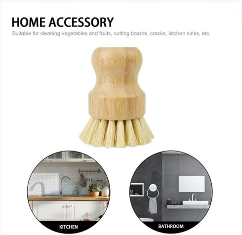 1 Pcs Palm Wooden Dish Scrubber Brush,Bamboo Dish Brush Set, Dish Brushes, Durable Wood Dishes Scrub Brush, Natural Round Vegetable Cleaning Pots ...