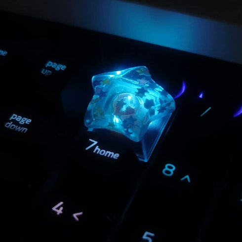 Personalized Transparent Star Keycap Handmade Keycap Cherry Profile Keycap Esc Backlit Keycap Gift R4 Height for Mechanical Keyboard MX Switch...