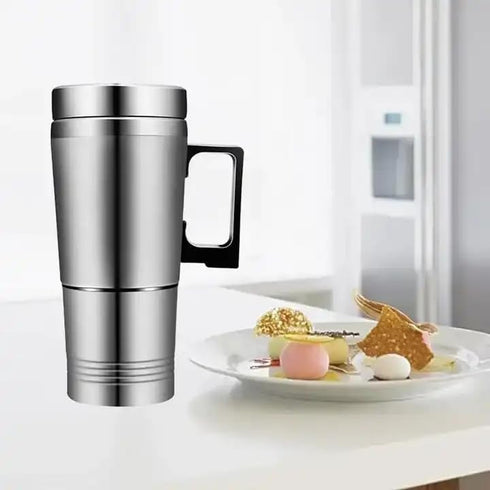 Car Electric Kettle, Travel Kettle, Car Water Heater,350Ml 150ML Stainless Steel Car Electric Kettle Coffee Tea Thermos Water Heating Cup 12V...