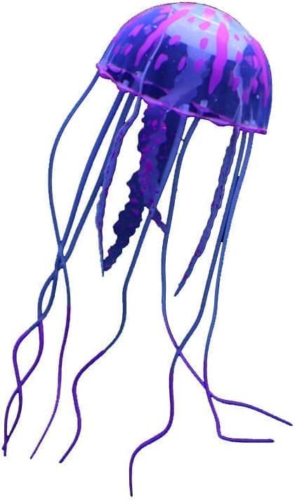 Purple Artificial Simulation Glowing Jellyfish Suitable for Fish Tank, Aquarium Decoration Popular Ornaments, Aquarium Décor Thematic Ornaments...