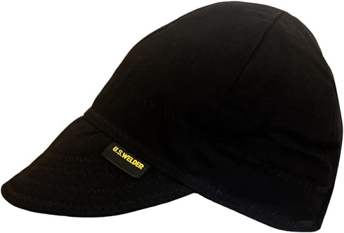 Solid Black Reversible Welding Cap 7 1/4...