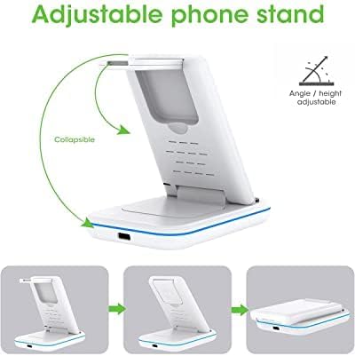 Wireless Charger for Multiple Apple Devices, 2022 Upgraded 3 in 1 Charging Stand Dock for iPhone 13/12/Pro Max/SE/11/X/XS/XR/8, Compatible for iWa...