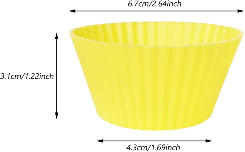 28 Pack Silicone Baking Cups, 7 Colors 2.64 inches Muffin Cups, Reusable Cupcake Mold, Non-Stick Cake Lining...