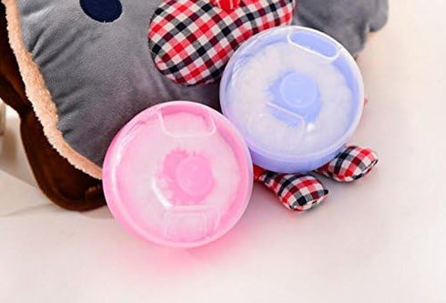 2 Pcs Baby After-Bath Powder Puff Sponge Box Kit Dispensor DIY Make up Cosmetic Loose Powder Jar Container Case (Pink)...