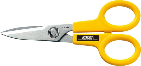 OLFA 5" Serrated Edge Stainless Steel Scissors (SCS-1) - 5 Inch Multi-Purpose Heavy Duty Scissors w/ Sharp Blades & Comfort Grip for Home, Office,...