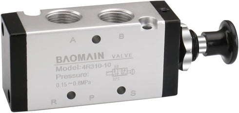 Baomain Hand Pull Valve 2 Position 5 Way G3/8 Air Hand Lever Operated Valve Pneumatic Solenoid Valve Manual Control Push-Pull 4R310-10...