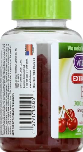 Vitafusion Extra Strength Vitamin B12 Gummy Vitamins for Energy Metabolism Support and Nervous System Health Support, Cherry Flavored, America’s N...
