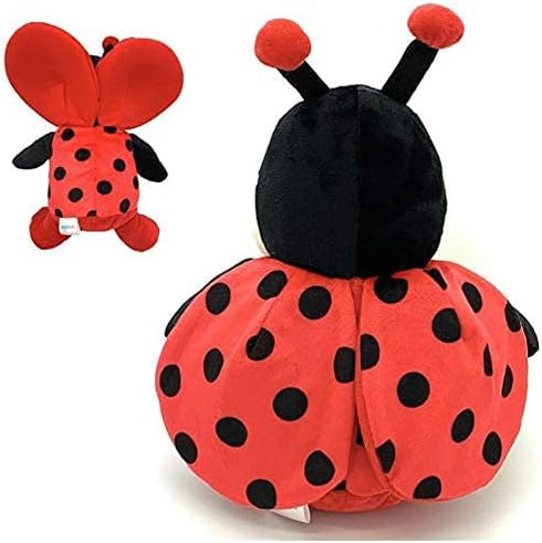 Big Size Ladybug Stuffed Animal Plush Ladybird Beetle Soft Insect Cuddly Lady Bug Toy with Red Wings and Black Bow, Bee Friend ,Great Present for ...