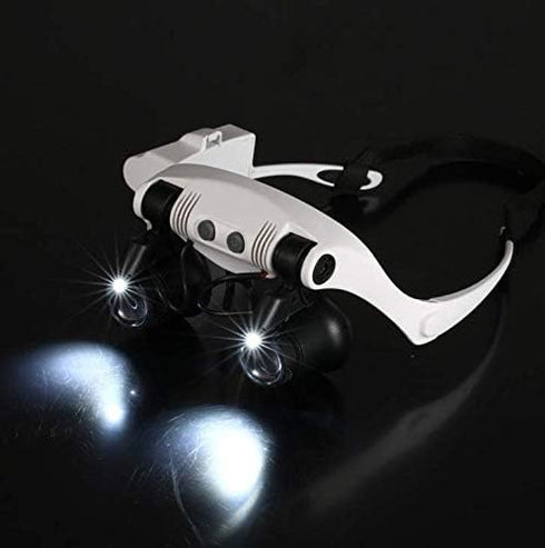 Iywish Multi-Use Magnifying Glass 10X 15X 20X 25X LED Illuminated Headband Magnifier...