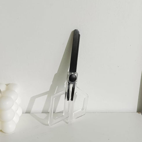 Multipurpose Office Scissors Clear Acrylic Handle with Non-adhesive Plating Matte Black Tape Paper Knife Edge Cutting Scissors Stationery Desk Acc...