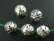 40pc Antique Silver Bali Style Carved Spacer Beads 8mm Beading Supplies...
