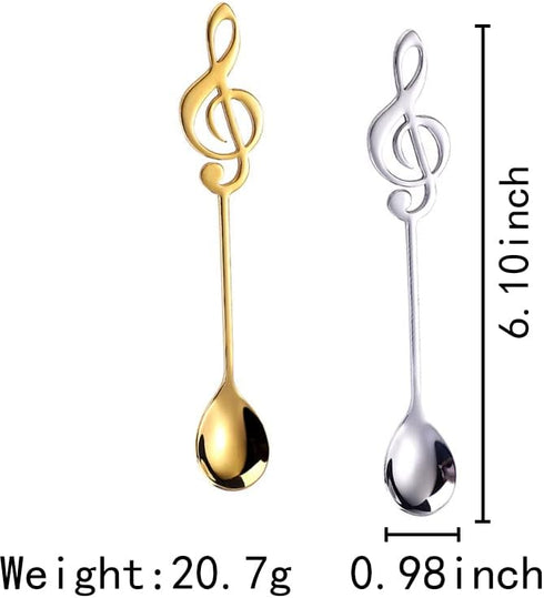 Music Note Spoons for Music Lover Gifts for Women Men Coffee Spoons Set for Coffer Lover Birthday Gifts for Friend Family Stainless Steel Musical ...
