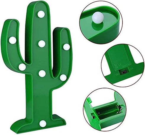 YiaMia LED Night Light LED Cactus Light Table Lamp Light for Kids' Room Bedroom Gift Party Home Decorations Green...