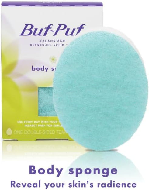 Buf-Puf Body Sponge, Bath Sponge, Dermatologist Developed, Cleanses Skin of Dirt, and Excess Oil, Reusable, Exfoliating, 4 Count...