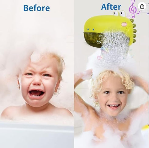 Grechi Dinosaur Bath Toys,Baby Bath Toys for The Baby Bathtub,Toddler Bath Toys Automatic Bubble Machine,Plays 12 Children’s Songs,Bath Toy Makes ...