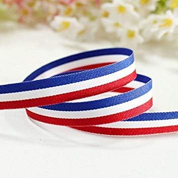 Red White and Blue Grosgrain Stripes Ribbon American Flag Patriotic Ribbon for Independence Day Party Decoration 50 Yards...