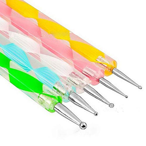 Nail Art Design Dotting Painting Drawing Polish Brush Pen Dotting Tools Set for Nail Art, Embossing Stylus for Painting (5PCS)...