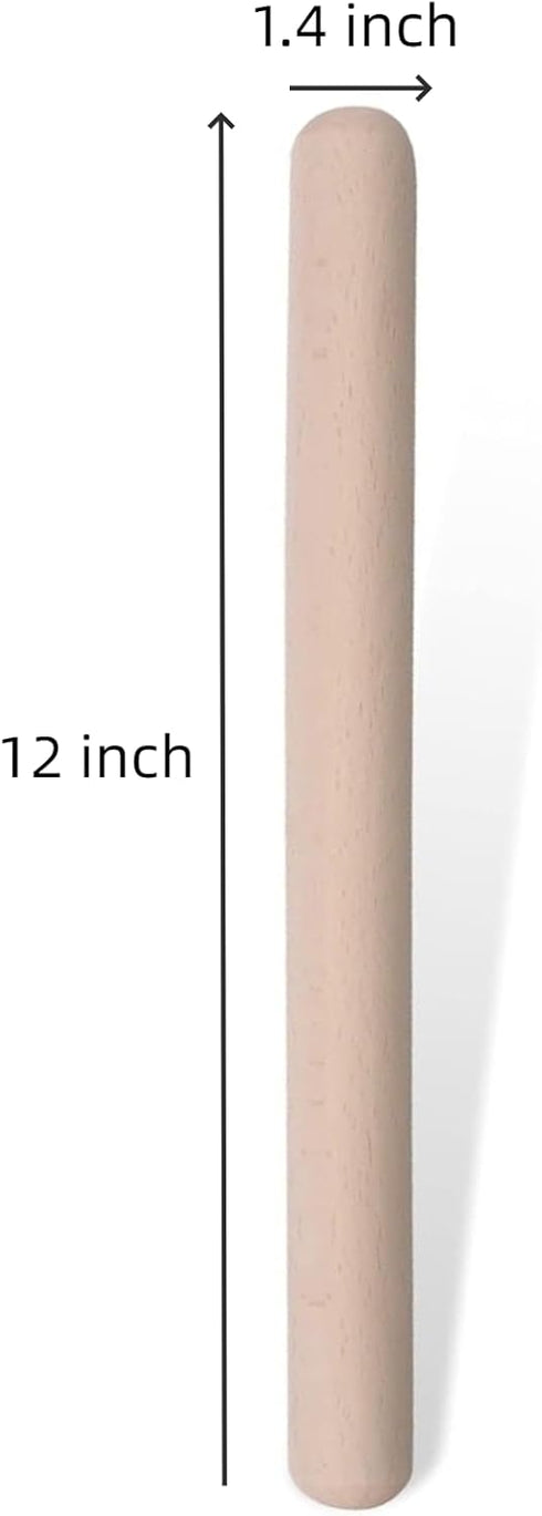 12-inch Wooden Rolling Pin for Baking, French Wood Rolling Pin Wood Kitchen Dough Roller for Fondant, Pizza, Pie, Cookie and Pastry...