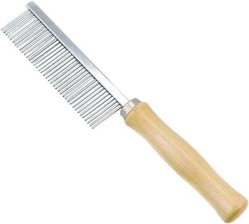 Silver Dog and Cat Combs For Grooming Long Haired Cats and Dogs - Pet Dog Cat Comb Stainless Steel Pin Teeth Wooden Handle Grooming Fur Hair Brush...