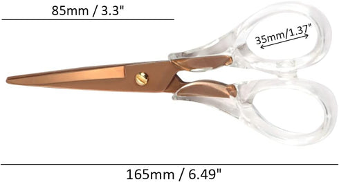 NatSumeBasics Rose Gold Scissors Clear Office Scissors All Purpose Scissor Professional Fabric Dressmaker Shears for Cutting Paper Cloth Leather C...