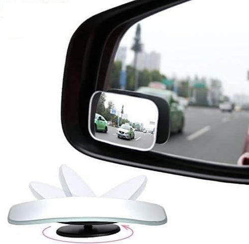 Blind Spot Mirror, Amfor HD Glass Convex Lens Frameless Adjustable Blind Spot Mirror for All Universal Vehicles Car Stick-on Design (2 PCS) (Recta...