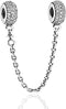 MagiDeal Heart Clasp Safety Chain Charm Plated Silver Clip Lock Stopper Charm Spacer Beads for Charms Bracelets (Crystal Safety Chain)...
