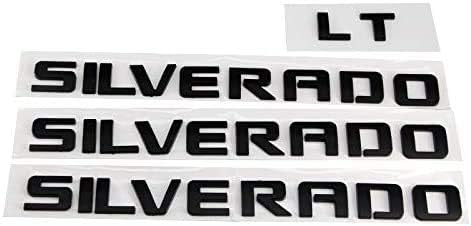 3D Raised and Strong Adhesive Decals Letters Badge Fit for Silverado LT 1500 2500Hd 3500Hd - Gloss Black...