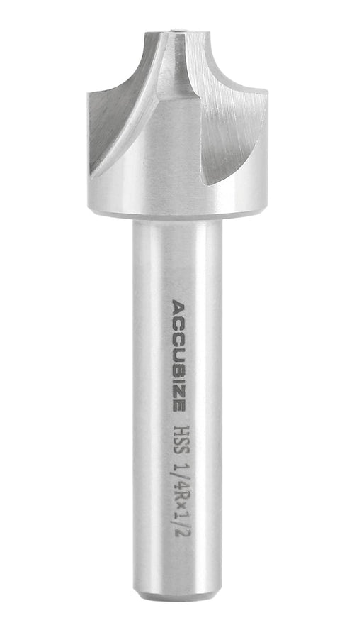 Accusize Industrial Tools Hss Corner Roudning End Mill, 1/4'' Radius, 1/2'' Shank Diameter, 1'' Largest Dianmeter, 3-1/8'' Oal, 1011-1412...