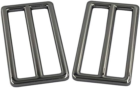 DGOL 2 inch Slider Webbing Strap Tri Glide Buckles Zinc Alloy Tri-glide Buttons Fasteners 10pcs (GUNMETAL)...