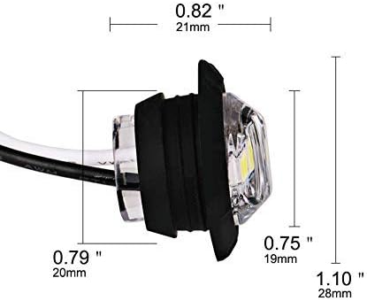 15Pcs 3/4 Inch LED Marker lights Signal Light 12V for Trailer Truck Bus Van (Red+Amber+White)...