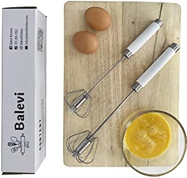 Stainless Steel Push Whisk - Easy to Use Manual Hand Mixer & Plunger Whisk - Make Froth, Foam & Whipped Cream - Semi Auto Egg Beater Plastic Tip W...