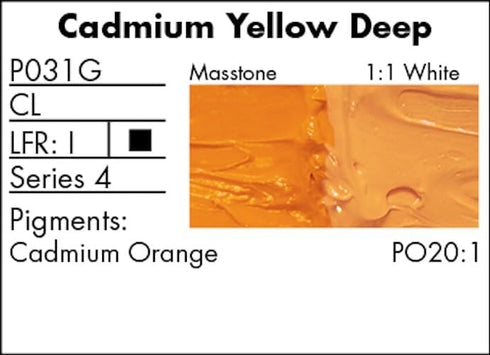 Grumbacher Pre-Tested Oil Paint, 37ml/1.25 Ounce, Cadmium Yellow Deep (P031G)...