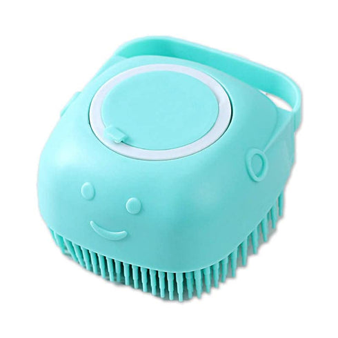 Awesome Pet Brushes Bath Massage Brush Shampoo Dispenser Dog Grooming Silicone Shower Brush For Cat Pets Bathing Product (green kawaii)...