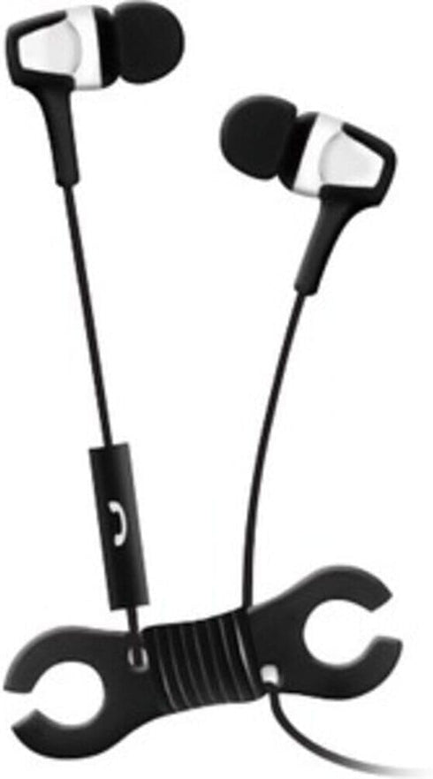 Maxell MEGA Trio Earbud W/MIC Winder BLK/WHT Flat Cable Storage Bag (199818)...