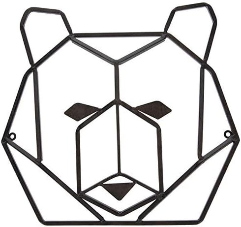 Everydecor Rustic Geometric Bear Head Metal Wall Art Decor for Home Office Kitchen Living Room Bedroom Farmhouse Indoor Outdoor Bear Sign Decorati...