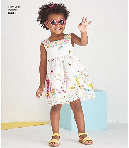 NEW LOOK Patterns Toddlers' Easy Dresses, Top and Cropped Pants Size A (1/2-1-2-3-4) 6441...